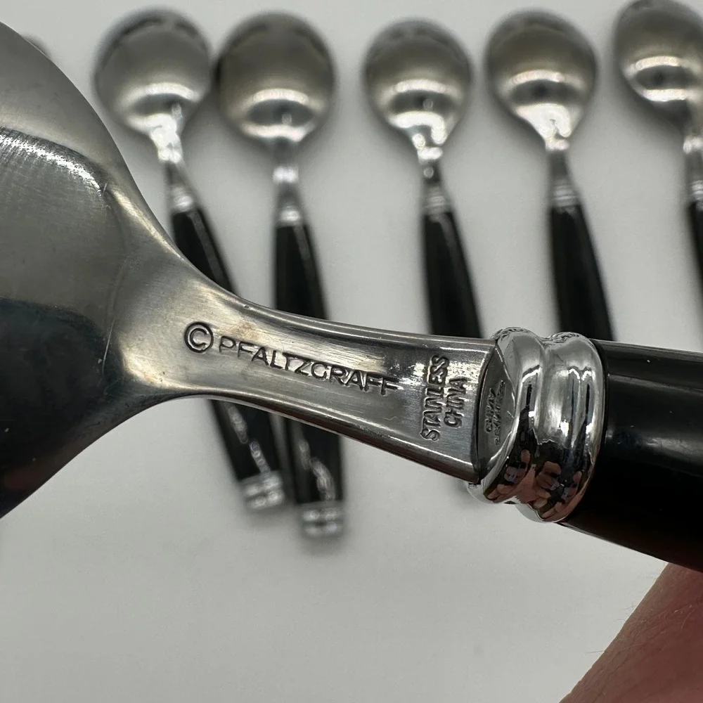 Pfaltzgraff Tabletones Black Stainless Steel Flatware 20 Piece Set Service 4
